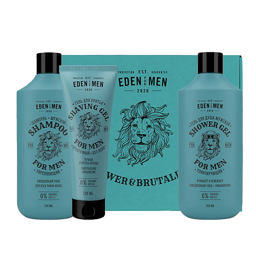 EDEN Подарочный набор For men шампунь+гель для душа+гель для бритья прозрачный #1