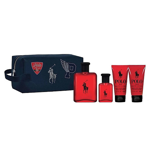 RALPH LAUREN Парфюмерный набор Polo Red Туалетная вода+Гель для душа+Лосьон+косметичка #1