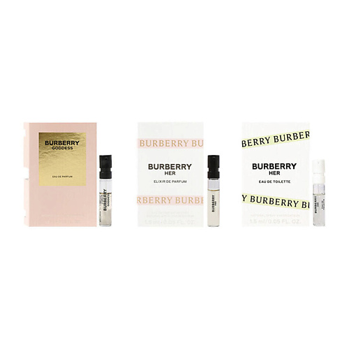 BURBERRY Набор пробников: Парфюмерная вода Goddess + Парфюмерная вода Her + Туалетная вода Her #1