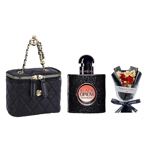 YVES SAINT LAURENT Парфюмерный набор Black Opium +Букет+Сумка 50 #1