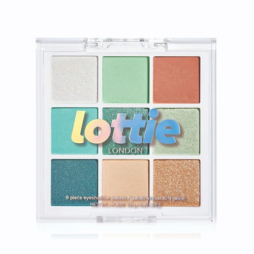 LOTTIE LONDON Палетка теней для век 9 оттенков Totally Mint #1