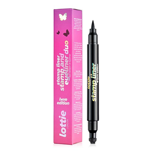LOTTIE LONDON Двойная стойкая подводка для глаз Stamp Liner Duo Love Edition #1