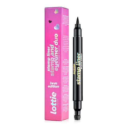 LOTTIE LONDON Двойная стойкая подводка для глаз Stamp Liner Duo Love Edition #1