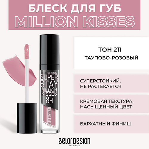 BELOR DESIGN Суперстойкий блеск для губ SUPER STAY MILLION KISSES #1