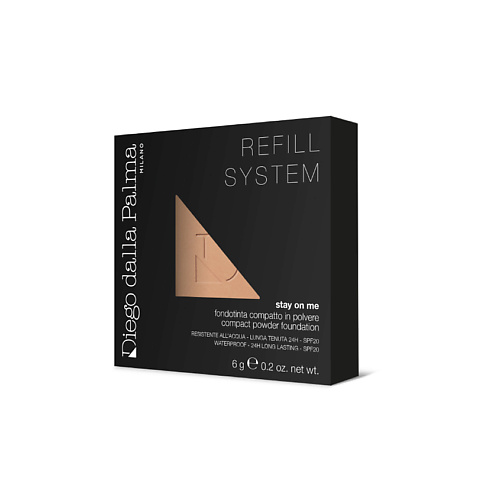 DIEGO DALLA PALMA MILANO Пудра для лица компактная водостойкая Stay On Me Refill System SPF20 #1