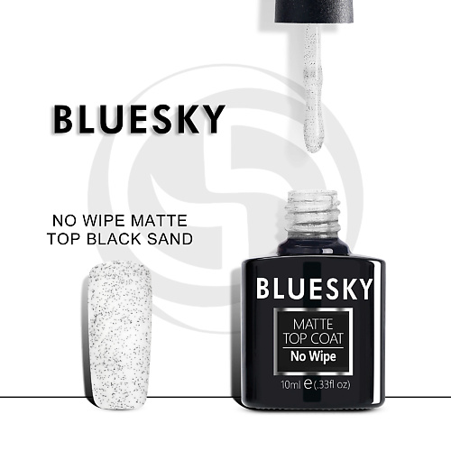 BLUESKY Матовый топ без липкого слоя c черными точками Luxury Silver Black sand 10 #1