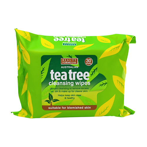 BEAUTY FORMULAS Салфетки очищающие Чайное дерево Tea Tree Cleansing Wipes #1