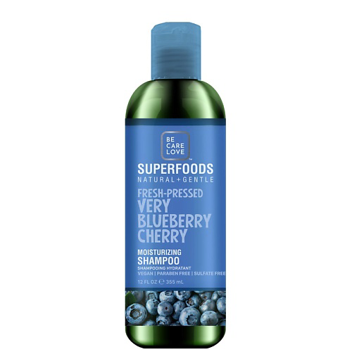 BE CARE LOVE Шампунь увлажняющий с экстрактами черники и вишни Superfoods 355 #1