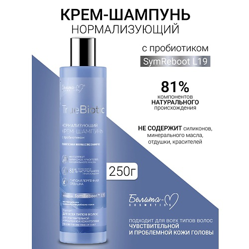 БЕЛИТА-М Крем-шампунь Нормализующий с пробиотиком TrueBiotic 250 #1