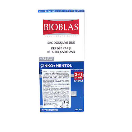 BIOBLAS Шампунь от перхоти, против выпадения, с содержанием цинка Zinc + Menthol 360 #1