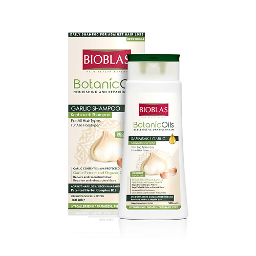 BIOBLAS Шампунь против выпадения волос с экстрактом чеснока и оливковым маслом Botanic Oils 360 #1
