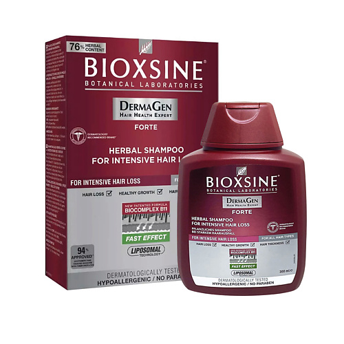 BIOXSINE Шампунь форте против интенсивного выпадения для всех типов волос DermaGen 300 #1