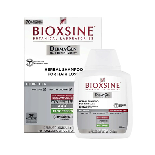 BIOXSINE Шампунь против выпадения для сухих и нормальных волос DermaGen 300 #1