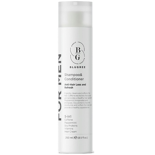 BLUGREE Шампунь c кондиционером 5 активных компонентов против выпадения волос FOR MEN 250 #1