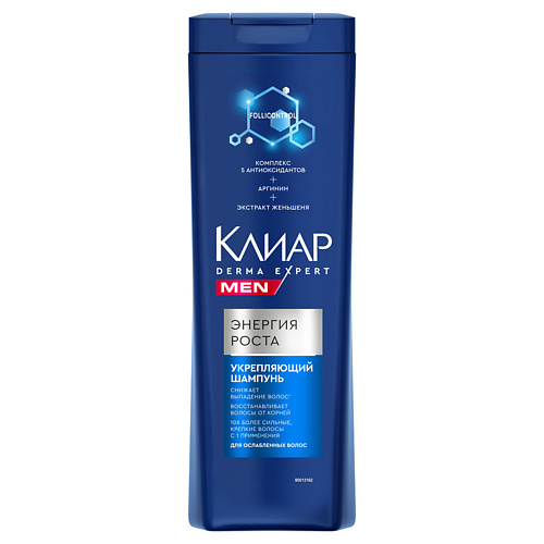 CLEAR КЛИАР Шампунь MEN DERMA EXPERT укрепляющий ЭНЕРГИЯ РОСТА 380 #1