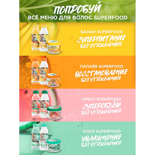 FRUCTIS Шампунь, Superfood Арбуз, Объем для тонких волос 350 #1