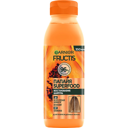 FRUCTIS Шампунь, Superfood Папайя, Восстановление для поврежденных волос 350 #1