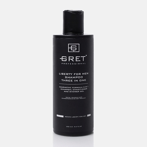 GRET Professional Шампунь для волос 3 в 1 Liberty for men 250 #1