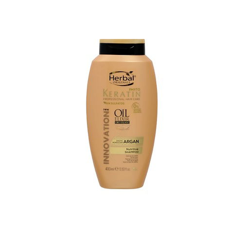 HERBAL Шампунь фито-кератин Эликсир с маслом арганы Keratin Professional Hair Care Shampoo 400 #1