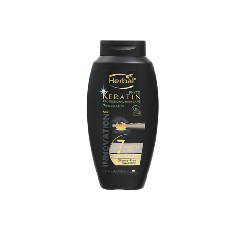 HERBAL Шампунь фито-кератин Комплекс 7 аминокислот антивозрастное действие Keratin Professional Hair Care Shampoo 400 #1