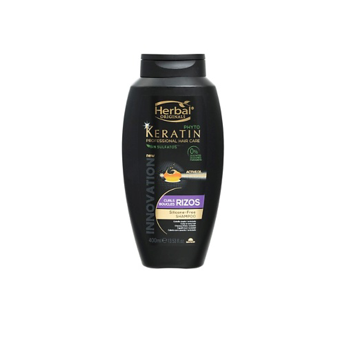 HERBAL Шампунь фито-кератин Восстановление и питание вьющихся волос Keratin Professional Hair Care Shampoo 400 #1