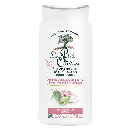 LE PETIT OLIVIER Шампунь для нормальных волос Миндальное молочко и рисовый крем Sweet Almond & Rice Cream Milk Shampoo 250 #1