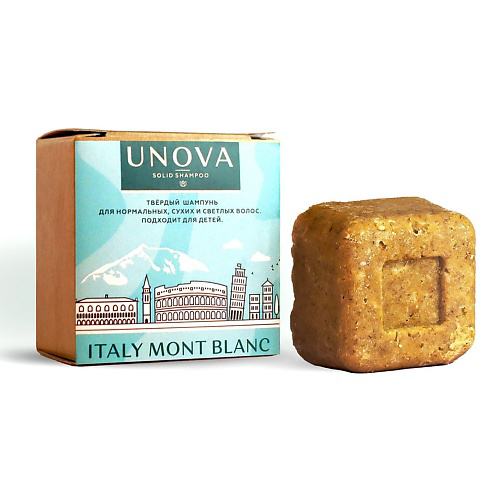 UNOVA Твердый шампунь для волос Italy Mont Blanc 50 #1