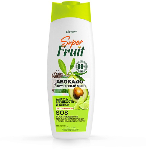 ВИТЭКС Шампунь для волос Авокадо + фруктовый микс Гладкость и блеск SuperFRUIT 1000 #1