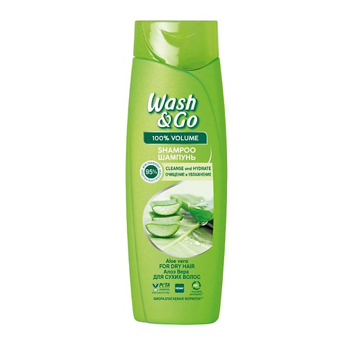 WASH&GO Шампунь Очищение и увлажнение. Алоэ вера. Для сухих волос Shampoo With Aloe Vera Extract For Dry Hair 360 #1
