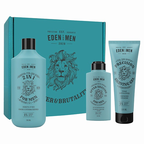 EDEN Подарочный набор Шампунь-гель 2 в 1 For men+ гель для бритья + бальзам  после бритья For men #1