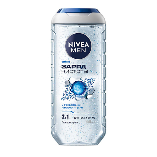 NIVEA Гель для душа мужской "Заряд чистоты" 2 в 1 для тела и волос Men 250 #1