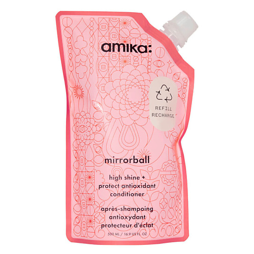 AMIKA Кондиционер для блеска волос Mirrorball High Shine + Protect. Рефилл 500 #1