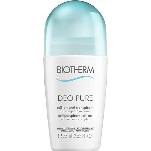BIOTHERM Шариковый дезодорант-антиперспирант с минеральным комплексом Deo Pure Tri-active Roll-on 75 #1