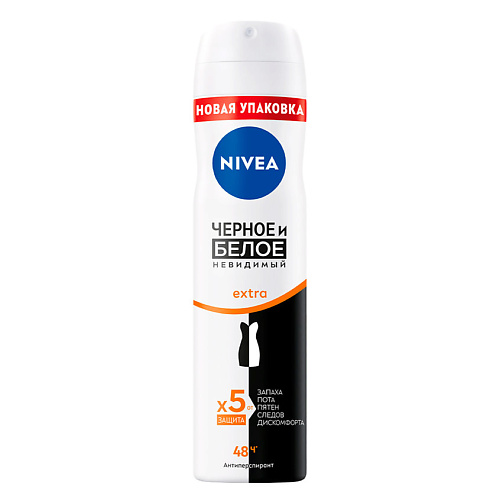 NIVEA Дезодорант-антиперспирант спрей "Черное и белое" Невидимый EXTRA 150 #1