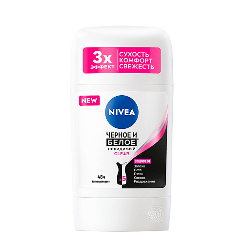 NIVEA Дезодорант-антиперспирант стик "Черное и Белое" Невидимый Clear 50 #1