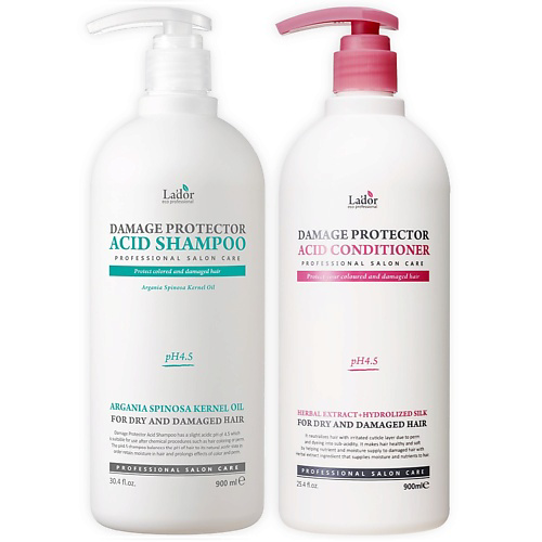 LADOR Шампунь и кондиционер для поврежденных волос Damage Protector Acid Shampoo & Conditioner #1