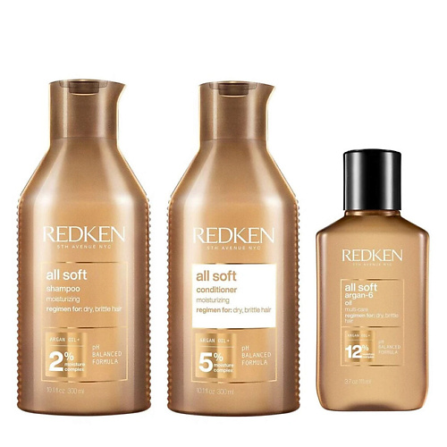 REDKEN Набор All Soft: Шампунь + Кондиционер + Масло для волос #1
