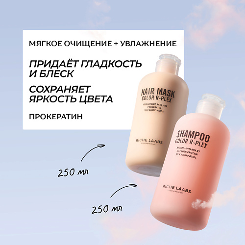 RICHE Набор для окрашенных волос: мягкоочищающий бессульфатный шампунь + увлажняющая маска #1