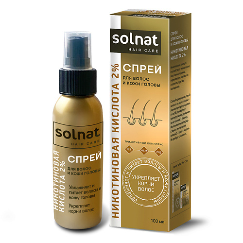 SOLNAT Никотиновая кислота 2% спрей для волос #1