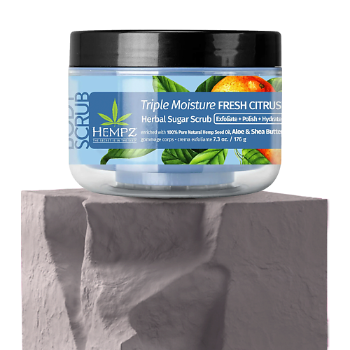 HEMPZ Скраб сахарный для тела Тройное Увлажнение /Triple Moisture Fresh Citrus Herbal Sugar Scrub 176 #1