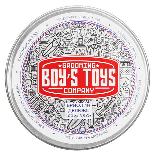 BOY'S TOYS Бриолин для укладки волос сверх сильной фиксации со средним уровнем блеска Deluxe 100 #1