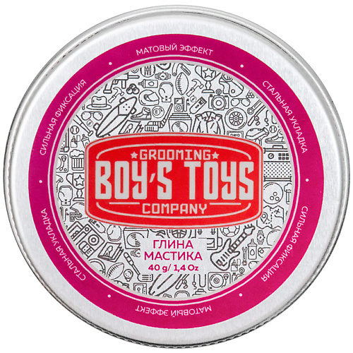 BOY'S TOYS Глина для укладки волос высокой фиксации с низким уровнем блеска Мастика 40 #1