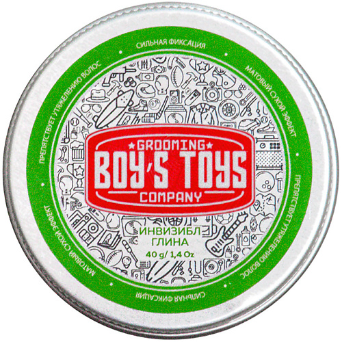 BOY'S TOYS Глина для укладки волос средней фиксации с низким уровнем блеска Инвизибл 40 #1