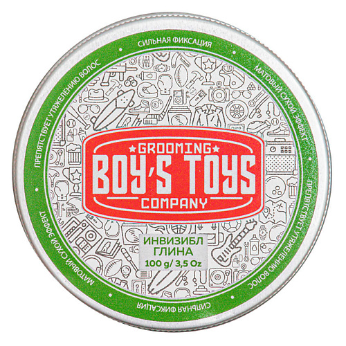 BOY'S TOYS Глина для укладки волос средней фиксации с низким уровнем блеска Инвизибл 100 #1