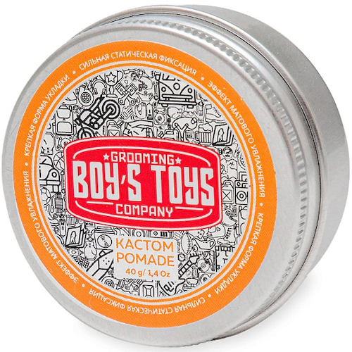 BOY'S TOYS Помада для укладки волос сильной фиксации со средним уровнем блеска Кастом Pomade #1