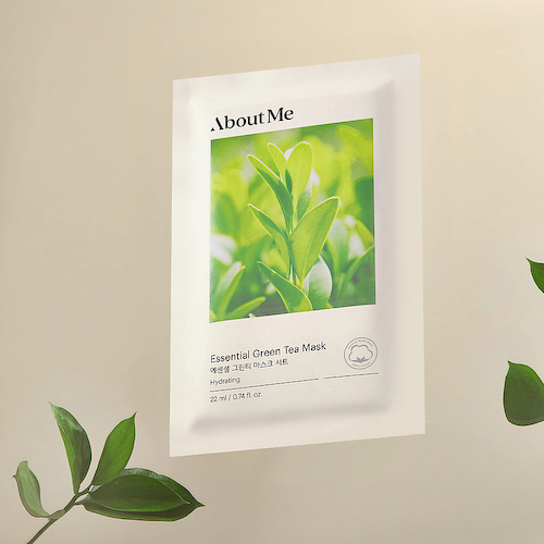 ABOUT ME Маска для лица тканевая с зеленым чаем Essential Green Tea Mask 22 #1