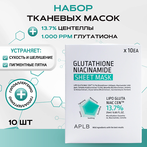 APLB Тканевая маска с глутатионом и ниацинамидом Glutathione Niacinamide Sheet Mask 250 #1