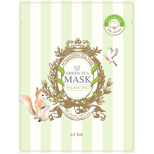 A;T FOX Маска для лица, поддерживающая гидро-липидный баланс кожи Green Tea Mask 20 #1