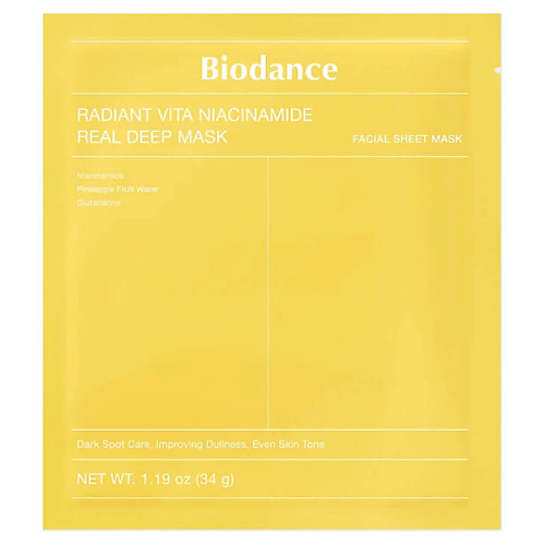 BIODANCE Radiant Vita Niacinamide Real Deep MaskГидрогелевая маска с витамином С и ниацинамидом 34 #1