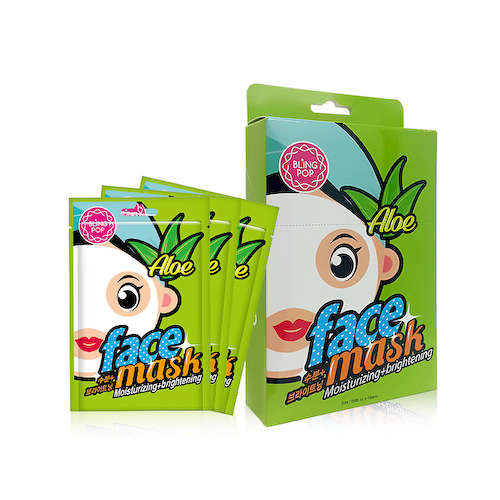 BLING POP Маска для лица тканевая увлажняющая и придающая сияние с алоэ Face Mask 20 #1